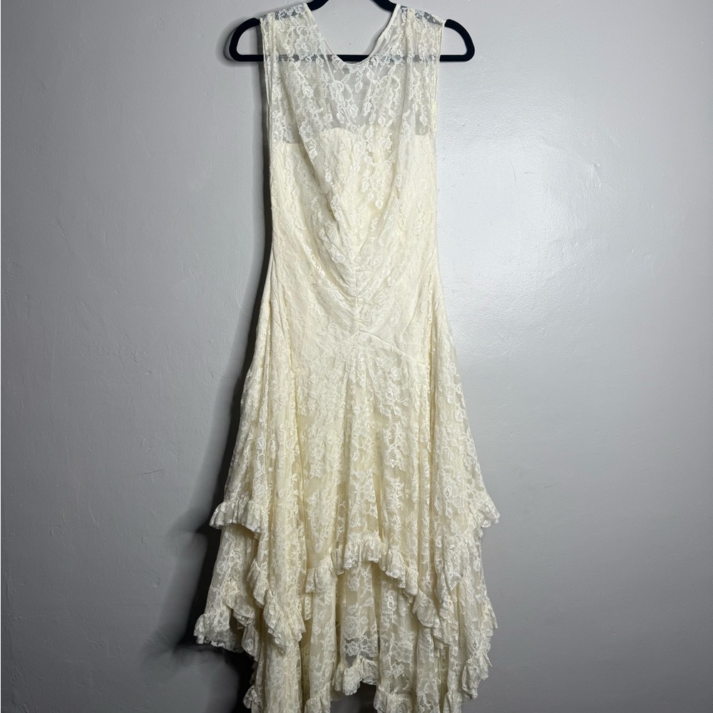 Vintage Frederick's of Hollywood Cream High Low Lace Dress